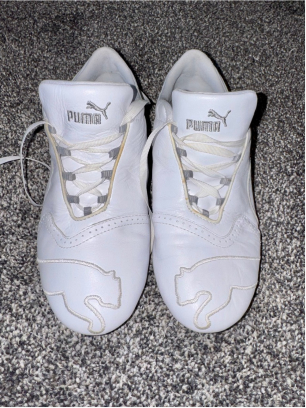 Women's PUMA VINTAGE PUMA 90s SPEEDCAT White Leather Sneakers Sz 6
